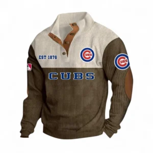 Baseball Fans Gift Men's Stand Up Collar Base Shirt, Sweatshirt Exclusive Logo MLB159090925021-Brown