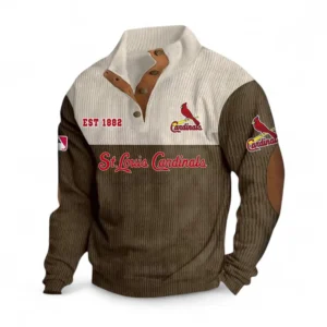 Baseball Fans Gift Men's Stand Up Collar Base Shirt, Sweatshirt Exclusive Logo MLB159090925024-Brown