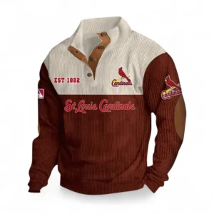 Baseball Fans Gift Men's Stand Up Collar Base Shirt, Sweatshirt Exclusive Logo MLB159090925024-Dark Red