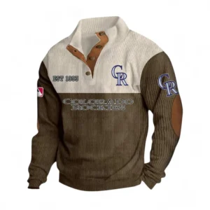 Baseball Fans Gift Men's Stand Up Collar Base Shirt, Sweatshirt Exclusive Logo MLB159090925026-Brown