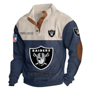 Las Vegas Raiders Fans Gift Men's Stand Up Collar Base Shirt, All Over Print Base Shirt For Sport Fan, Custom Name NFL141090525105 - Navy Blue