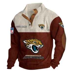 Jacksonville Jaguars Fans Gift Men's Stand Up Collar Base Shirt, All Over Print Base Shirt For Sport Fan, Custom Name NFL141090525119 - Dark Red