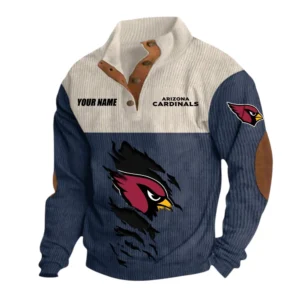 Arizona Cardinals Fans Gift Men's Stand Up Collar Base Shirt, All Over Print Base Shirt For Sport Fan, Custom Name NFL142090625124 - Navy Blue