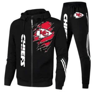 Kansas City Chiefs Fans Gift Tracksuit, All Over Print Tracksuit For Sport Fan NFL144090825101 - Black