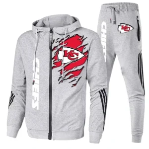 Kansas City Chiefs Fans Gift Tracksuit, All Over Print Tracksuit For Sport Fan NFL144090825101 - Ash