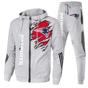 New England Patriots Fans Gift Tracksuit, All Over Print Tracksuit For Sport Fan NFL144090825102 - Ash