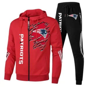 New England Patriots Fans Gift Tracksuit, All Over Print Tracksuit For Sport Fan NFL144090825102 - Red