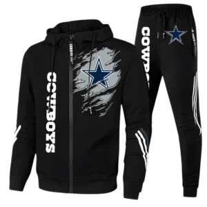 Dallas Cowboys Fans Gift Tracksuit, All Over Print Tracksuit For Sport Fan NFL144090825103 - Black