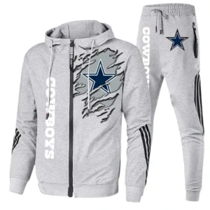Dallas Cowboys Fans Gift Tracksuit, All Over Print Tracksuit For Sport Fan NFL144090825103 - Ash