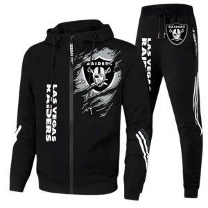 Las Vegas Raiders Fans Gift Tracksuit, All Over Print Tracksuit For Sport Fan NFL144090825104 - Black