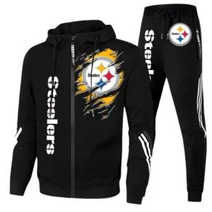 Pittsburgh Steelers Fans Gift Tracksuit, All Over Print Tracksuit For Sport Fan NFL144090825105 - Black