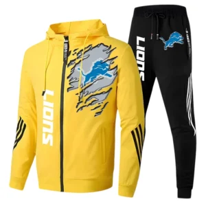 Detroit Lions Fans Gift Tracksuit, All Over Print Tracksuit For Sport Fan NFL144090825107 - Yellow