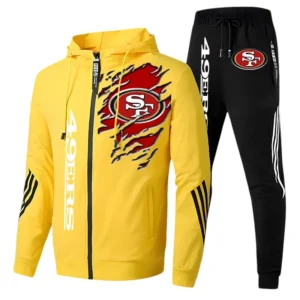 San Francisco 49ers Fans Gift Tracksuit, All Over Print Tracksuit For Sport Fan NFL144090825109 - Yellow