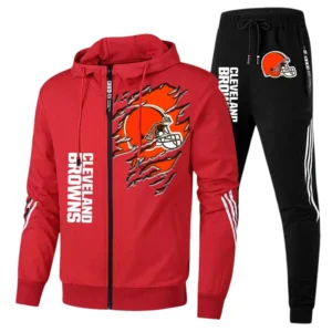 Cleveland Browns Fans Gift Tracksuit, All Over Print Tracksuit For Sport Fan NFL144090825110 - Red