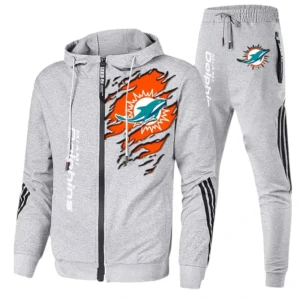 Miami Dolphins Fans Gift Tracksuit, All Over Print Tracksuit For Sport Fan NFL144090825111 - Ash