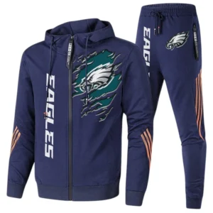 Philadelphia Eagles Fans Gift Tracksuit, All Over Print Tracksuit For Sport Fan NFL144090825112 - Navy Blue
