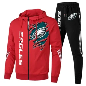 Philadelphia Eagles Fans Gift Tracksuit, All Over Print Tracksuit For Sport Fan NFL144090825112 - Red