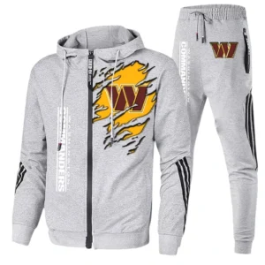 Washington Commanders Fans Gift Tracksuit, All Over Print Tracksuit For Sport Fan NFL144090825113 - Ash