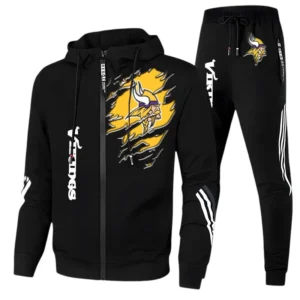 Minnesota Vikings Fans Gift Tracksuit, All Over Print Tracksuit For Sport Fan NFL144090825115 - Black
