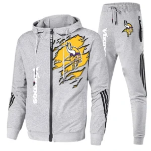 Minnesota Vikings Fans Gift Tracksuit, All Over Print Tracksuit For Sport Fan NFL144090825115 - Ash
