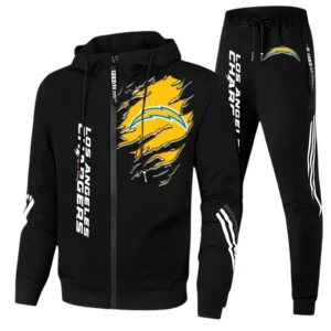 Los Angeles Chargers Fans Gift Tracksuit, All Over Print Tracksuit For Sport Fan NFL144090825116 - Black