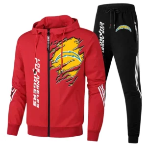 Los Angeles Chargers Fans Gift Tracksuit, All Over Print Tracksuit For Sport Fan NFL144090825116 - Red