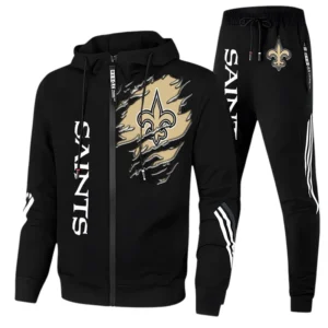 New Orleans Saints Fans Gift Tracksuit, All Over Print Tracksuit For Sport Fan NFL144090825117 - Black