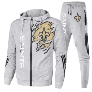 New Orleans Saints Fans Gift Tracksuit, All Over Print Tracksuit For Sport Fan NFL144090825117 - Ash