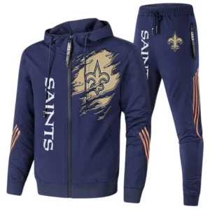 New Orleans Saints Fans Gift Tracksuit, All Over Print Tracksuit For Sport Fan NFL144090825117 - Navy Blue