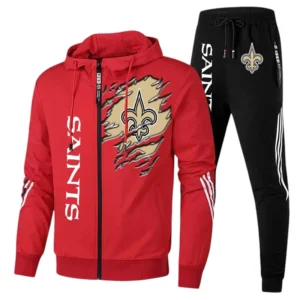 New Orleans Saints Fans Gift Tracksuit, All Over Print Tracksuit For Sport Fan NFL144090825117 - Red