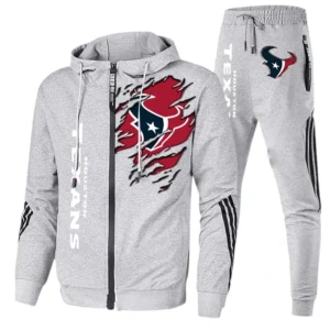 Houston Texans Fans Gift Tracksuit, All Over Print Tracksuit For Sport Fan NFL144090825118 - Ash