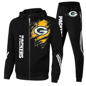 Green Bay Packers Fans Gift Tracksuit, All Over Print Tracksuit For Sport Fan NFL144090825119 - Black