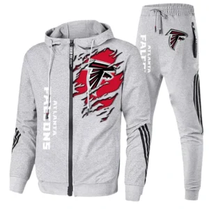 Atlanta Falcons Fans Gift Tracksuit, All Over Print Tracksuit For Sport Fan NFL144090825120 - Ash