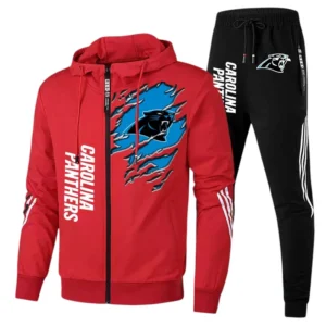 Carolina Panthers Fans Gift Tracksuit, All Over Print Tracksuit For Sport Fan NFL144090825121 - Red
