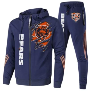 Chicago Bears Fans Gift Tracksuit, All Over Print Tracksuit For Sport Fan NFL144090825122 - Navy Blue