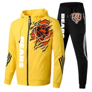 Chicago Bears Fans Gift Tracksuit, All Over Print Tracksuit For Sport Fan NFL144090825122 - Yellow