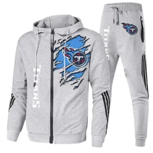 Tennessee Titans Fans Gift Tracksuit, All Over Print Tracksuit For Sport Fan NFL144090825123 - Ash