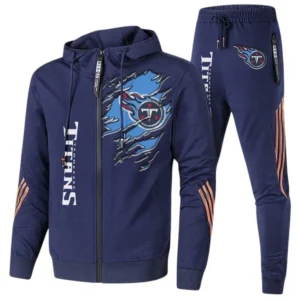 Tennessee Titans Fans Gift Tracksuit, All Over Print Tracksuit For Sport Fan NFL144090825123 - Navy Blue