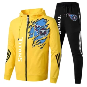 Tennessee Titans Fans Gift Tracksuit, All Over Print Tracksuit For Sport Fan NFL144090825123 - Yellow