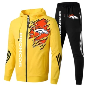 Denver Broncos Fans Gift Tracksuit, All Over Print Tracksuit For Sport Fan NFL144090825125 - Yellow