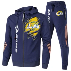 Los Angeles Rams Fans Gift Tracksuit, All Over Print Tracksuit For Sport Fan NFL144090825126 - Navy Blue