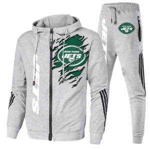 New York Jets Fans Gift Tracksuit, All Over Print Tracksuit For Sport Fan NFL144090825127 - Ash