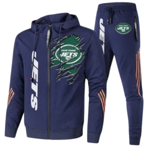 New York Jets Fans Gift Tracksuit, All Over Print Tracksuit For Sport Fan NFL144090825127 - Navy Blue