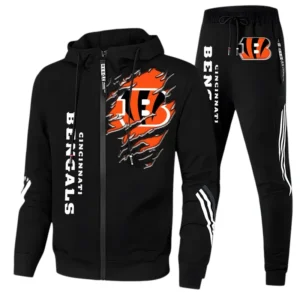 Cincinnati Bengals Fans Gift Tracksuit, All Over Print Tracksuit For Sport Fan NFL144090825128 - Black