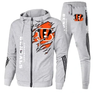 Cincinnati Bengals Fans Gift Tracksuit, All Over Print Tracksuit For Sport Fan NFL144090825128 - Ash