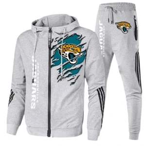 Jacksonville Jaguars Fans Gift Tracksuit, All Over Print Tracksuit For Sport Fan NFL144090825129 - Ash