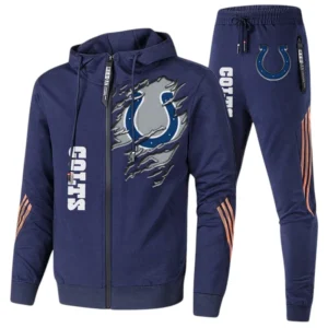 Indianapolis Colts Fans Gift Tracksuit, All Over Print Tracksuit For Sport Fan NFL144090825131 - Navy Blue