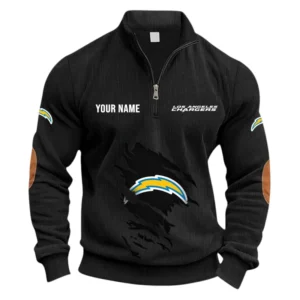 Los Angeles Chargers Fans Gift Half Zipper Corduroy Sweatshirt, All Over Print Sweatshirt For Sport Fan NFL150090825108 - Black