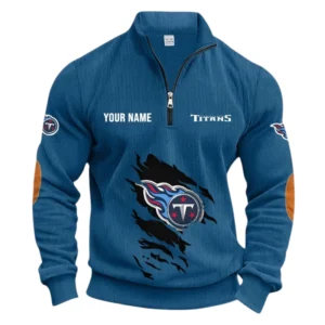 Tennessee Titans Fans Gift Half Zipper Corduroy Sweatshirt, All Over Print Sweatshirt For Sport Fan NFL150090825111 - Denim Blue