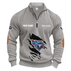 Tennessee Titans Fans Gift Half Zipper Corduroy Sweatshirt, All Over Print Sweatshirt For Sport Fan NFL150090825111 - Light Gray